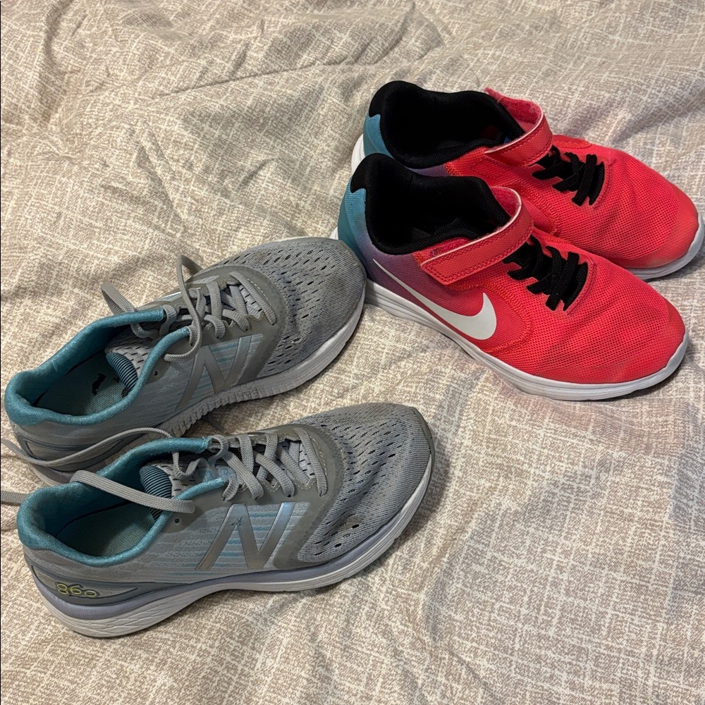 Nike Red and Black Kids Sneakers